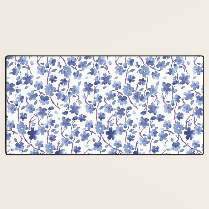 Blue Flowers 4 Desk Mat Gallery Image 3