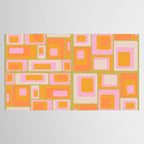 midcentury mod squares 70s tv set palette Tablecloth Gallery Image 2