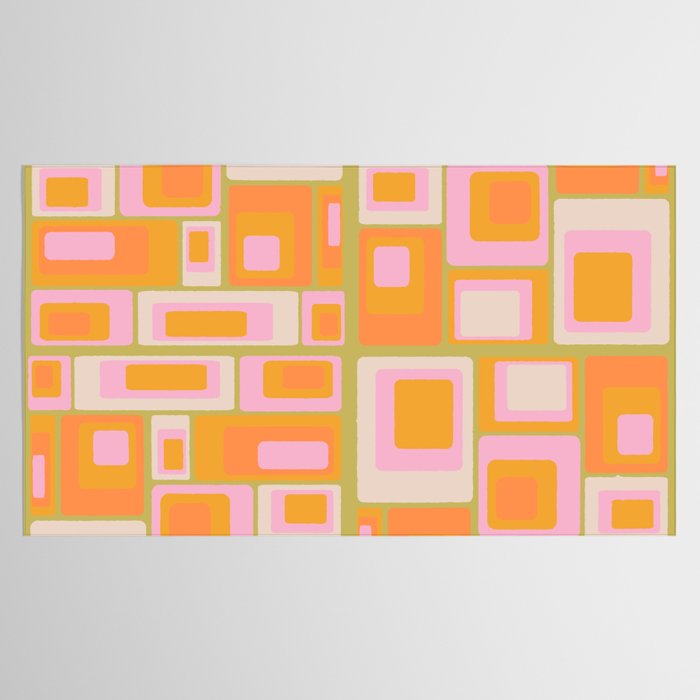midcentury mod squares 70s tv set palette Tablecloth Gallery Image 2