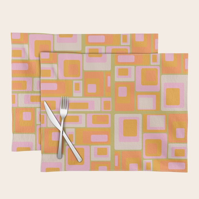 midcentury mod squares 70s tv set palette Placemat Gallery Image 2