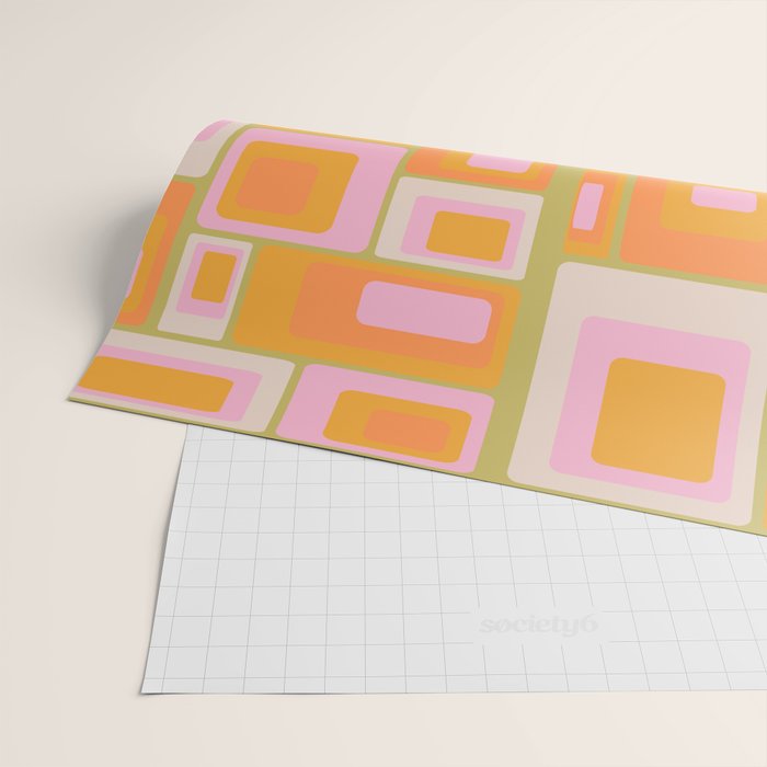midcentury mod squares 70s tv set palette Wrapping Paper Gallery Image 2