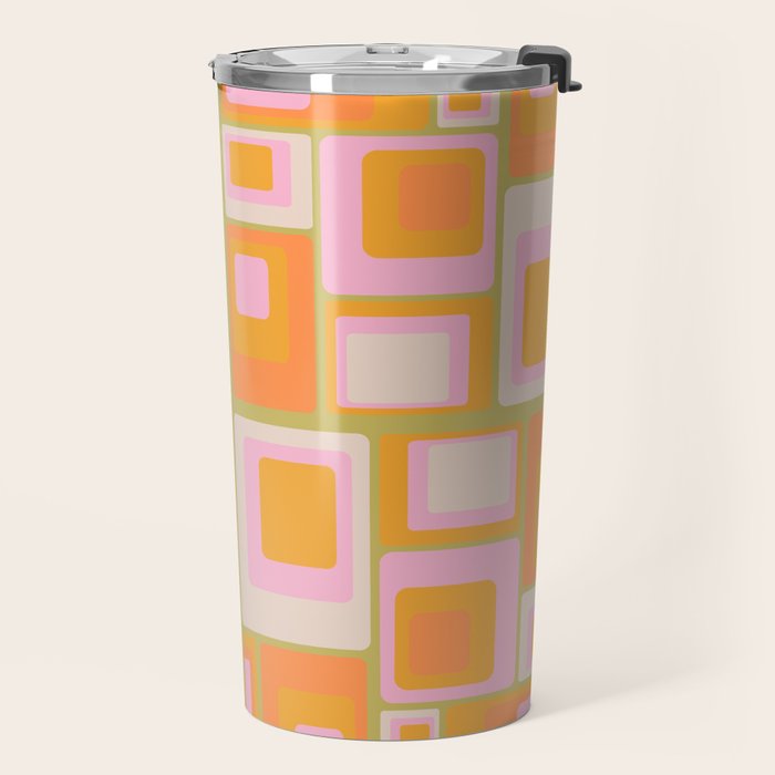 midcentury mod squares 70s tv set palette Travel Mug Gallery Image 2