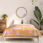 midcentury mod squares 70s tv set palette Comforter Gallery Image 3