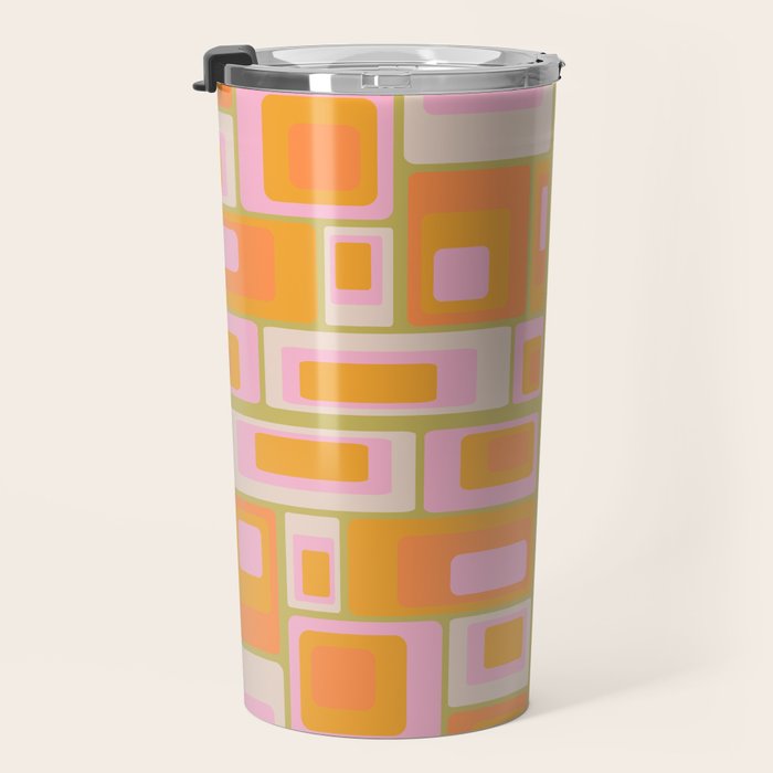 midcentury mod squares 70s tv set palette Travel Mug Gallery Image 3