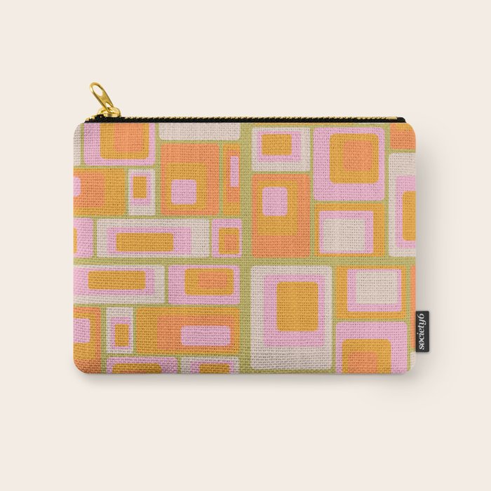 midcentury mod squares 70s tv set palette Carry All Pouch Gallery Image 1