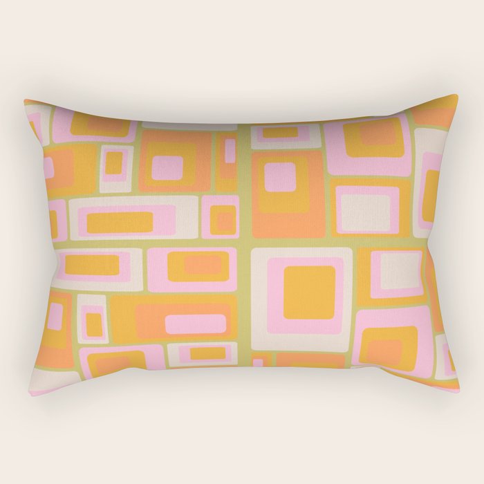midcentury mod squares 70s tv set palette Rectangular Pillow Gallery Image 2