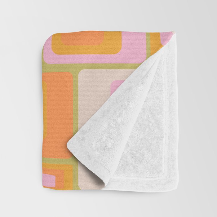 midcentury mod squares 70s tv set palette Throw Blanket Gallery Image 3