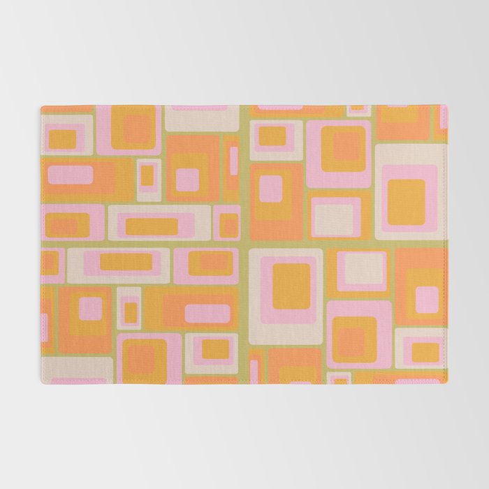 midcentury mod squares 70s tv set palette Rug Gallery Image 2