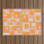 midcentury mod squares 70s tv set palette Outdoor Rug Gallery Image 1