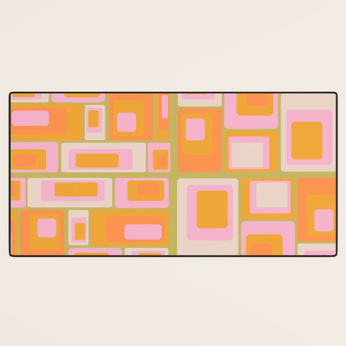 midcentury mod squares 70s tv set palette Desk Mat Gallery Image 3