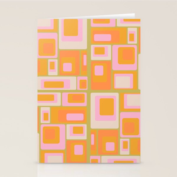 midcentury mod squares 70s tv set palette Stationery Card Gallery Image 2