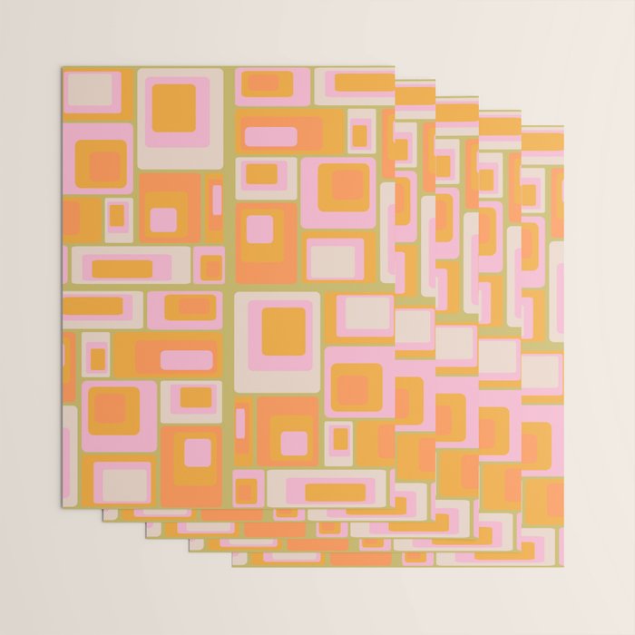 midcentury mod squares 70s tv set palette Wrapping Paper Gallery Image 3