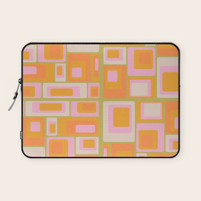 midcentury mod squares 70s tv set palette Laptop Sleeve Gallery Image 1