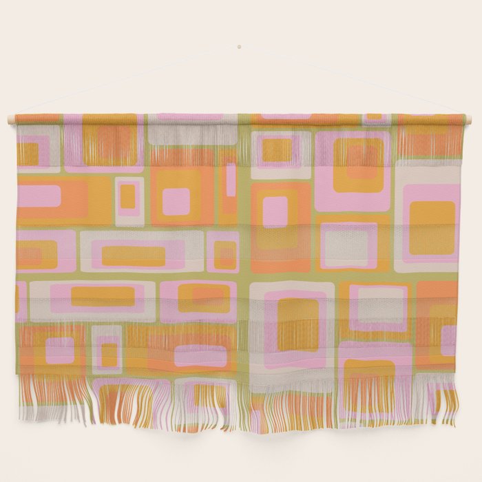 midcentury mod squares 70s tv set palette Wall Hanging Gallery Image 2