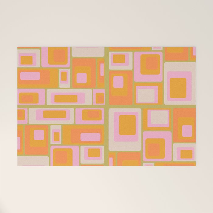 midcentury mod squares 70s tv set palette Welcome Mat Gallery Image 1