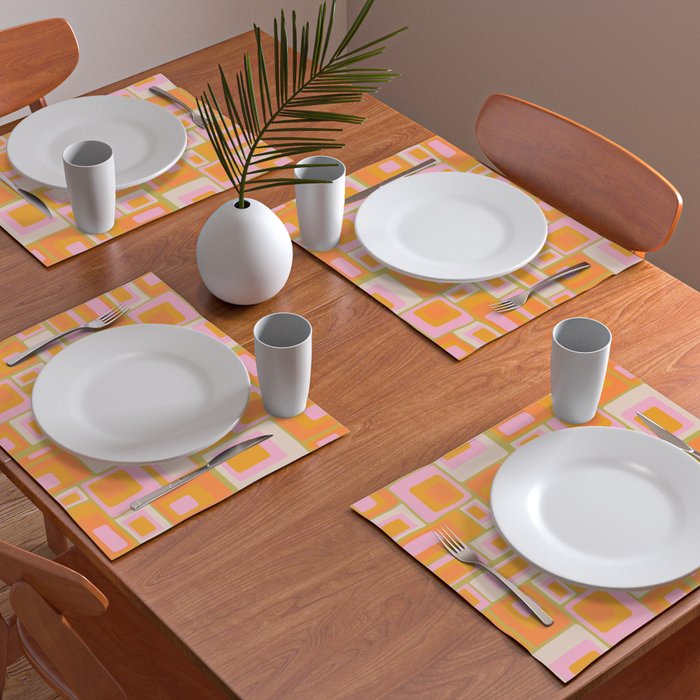 midcentury mod squares 70s tv set palette Placemat Gallery Image 2