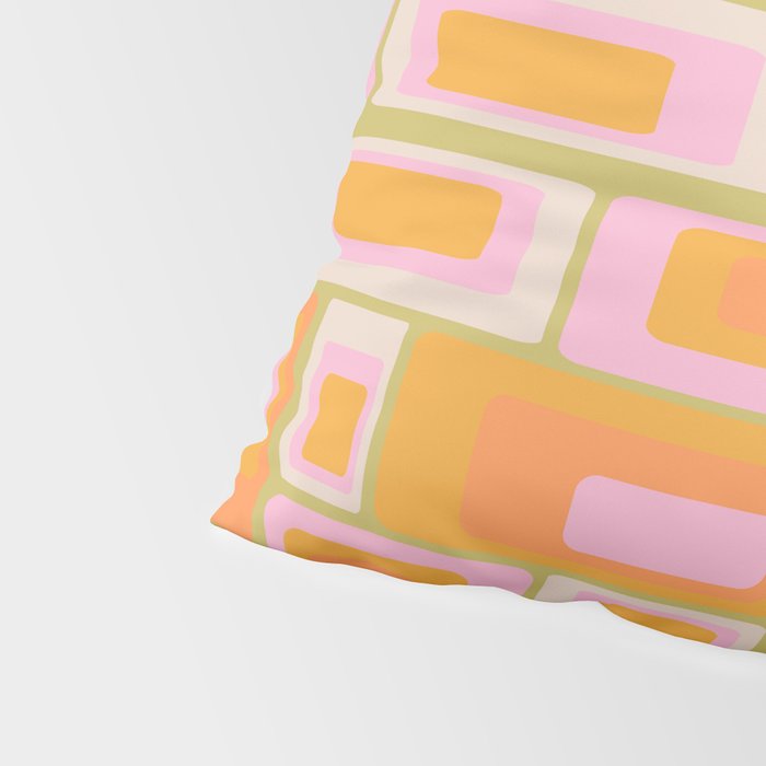 midcentury mod squares 70s tv set palette Pillow Sham Gallery Image 4