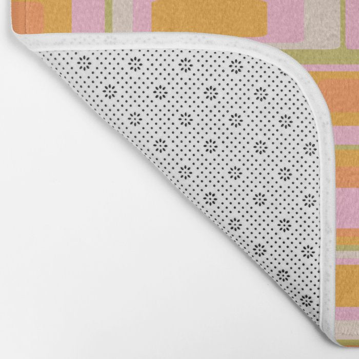 midcentury mod squares 70s tv set palette Bath Mat Gallery Image 2