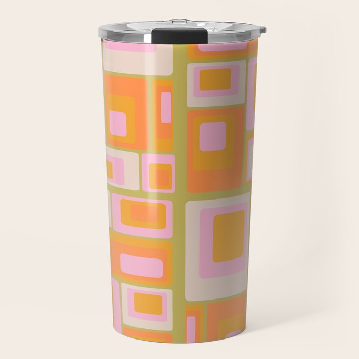 midcentury mod squares 70s tv set palette Travel Mug Gallery Image 1