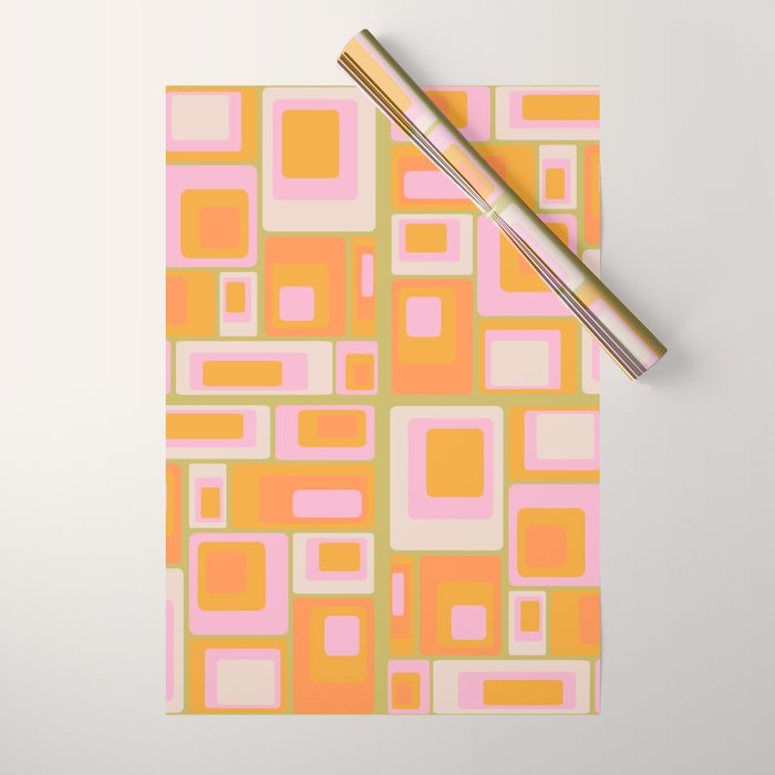 midcentury mod squares 70s tv set palette Wrapping Paper Gallery Image 1