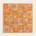 midcentury mod squares 70s tv set palette Wood Wall Art Gallery Image 1