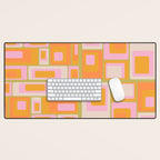 midcentury mod squares 70s tv set palette Desk Mat Gallery Image 1