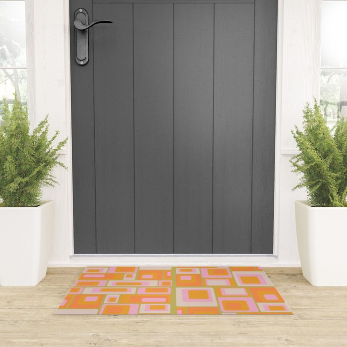 midcentury mod squares 70s tv set palette Welcome Mat Gallery Image 3