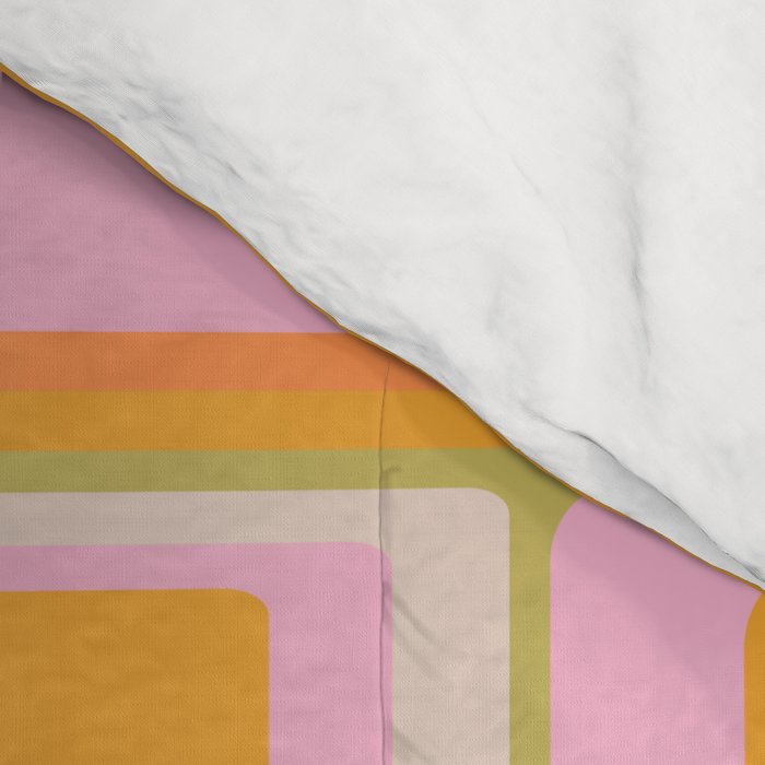 midcentury mod squares 70s tv set palette Comforter Gallery Image 4