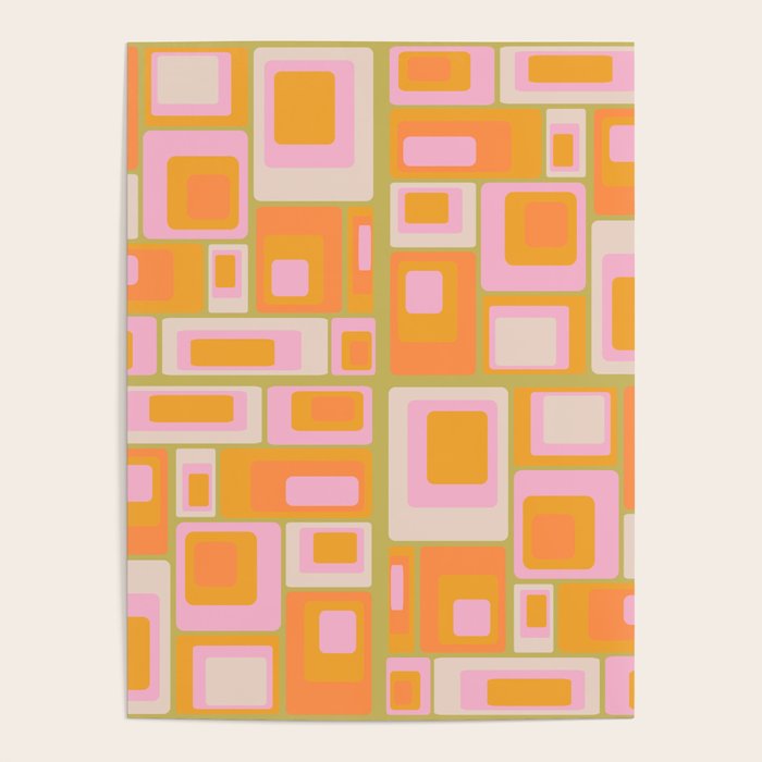 midcentury mod squares 70s tv set palette Poster Gallery Image 1