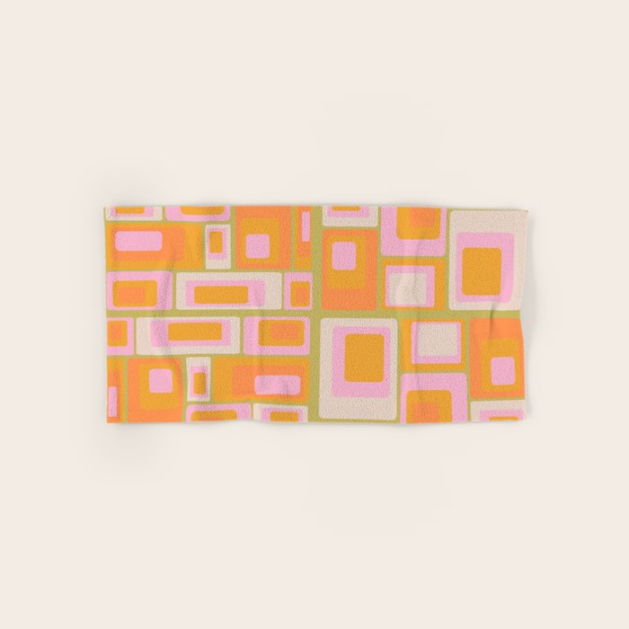 midcentury mod squares 70s tv set palette Bath Towel Gallery Image 1