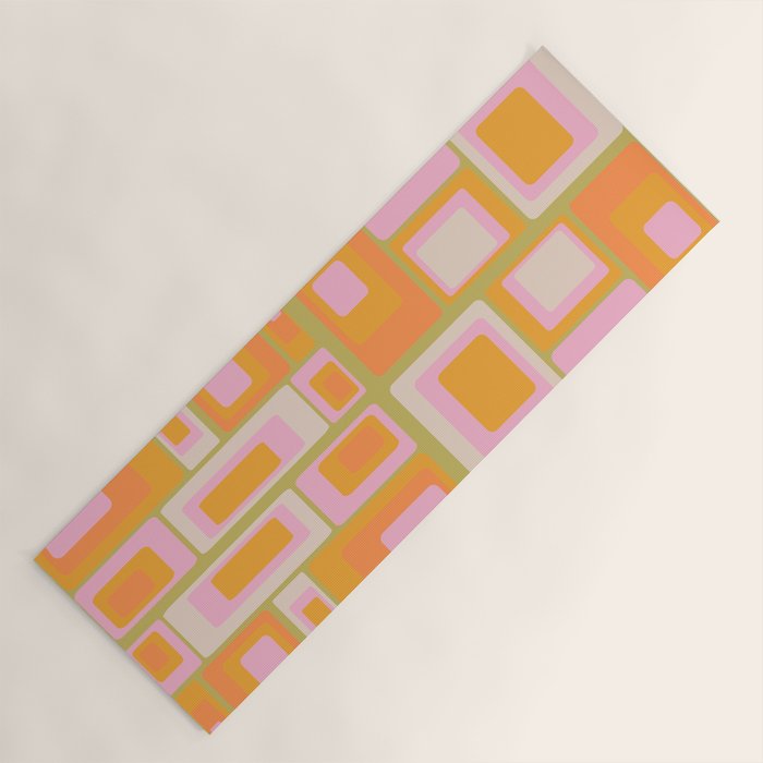 midcentury mod squares 70s tv set palette Yoga Mat Gallery Image 1