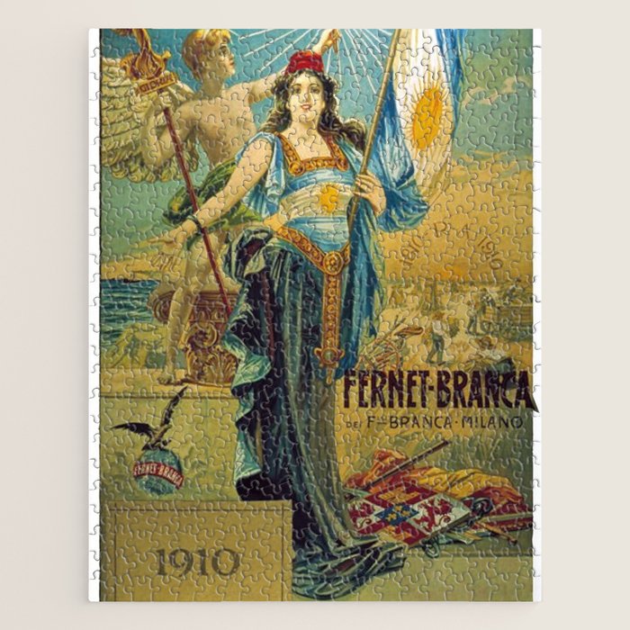 1910 Fernet Branca Liqueur Aperitif Advertisement Poster Print Jigsaw Puzzle Gallery Image 1
