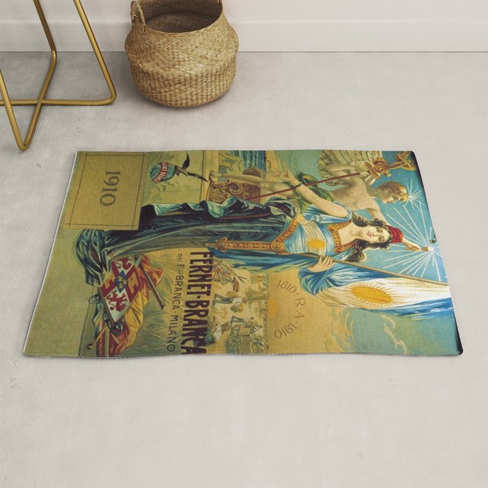 1910 Fernet Branca Liqueur Aperitif Advertisement Poster Print Rug Gallery Image 1