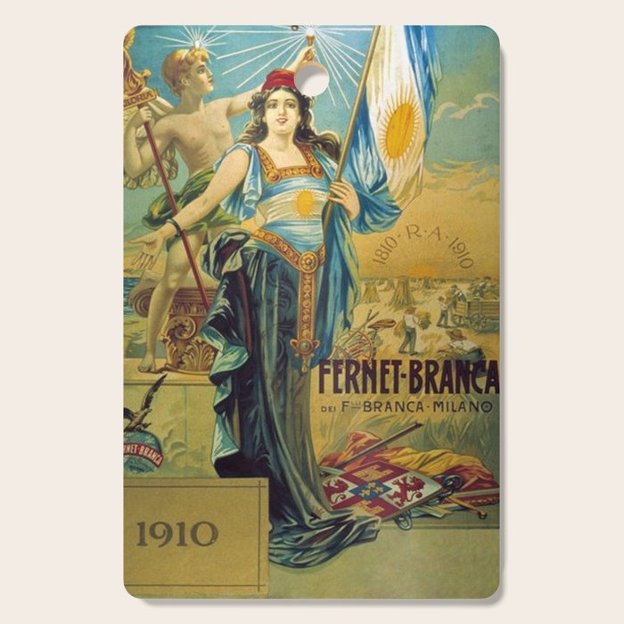1910 Fernet Branca Liqueur Aperitif Advertisement Poster Print Cutting Board Gallery Image 1