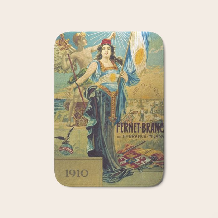 1910 Fernet Branca Liqueur Aperitif Advertisement Poster Print Bath Mat Gallery Image 1