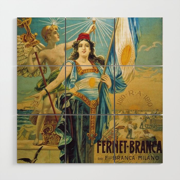 1910 Fernet Branca Liqueur Aperitif Advertisement Poster Print Wood Wall Art Gallery Image 1
