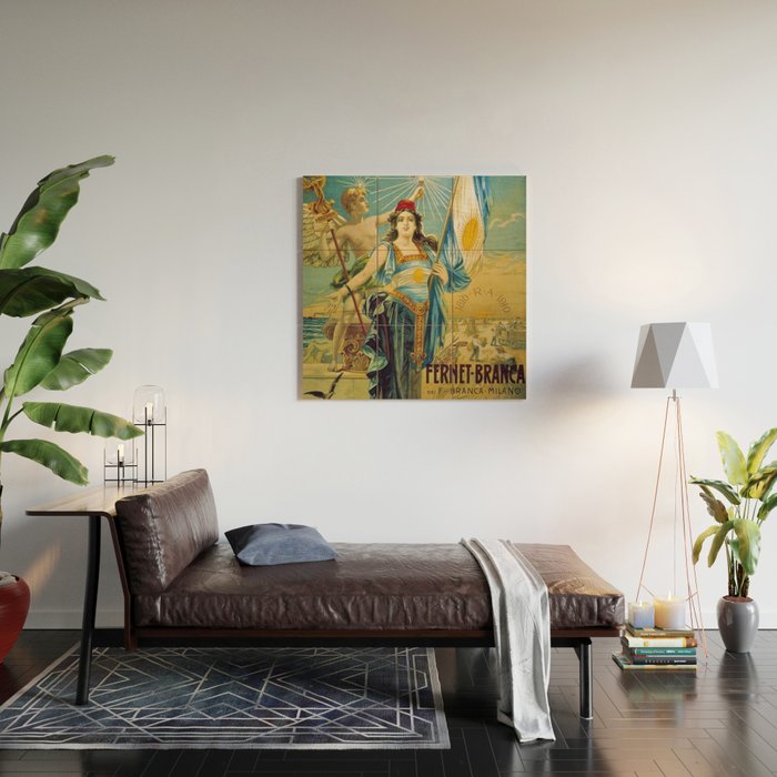 1910 Fernet Branca Liqueur Aperitif Advertisement Poster Print Wood Wall Art Gallery Image 2