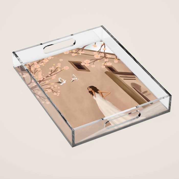 New White Dress Acrylic Tray Gallery Image 1