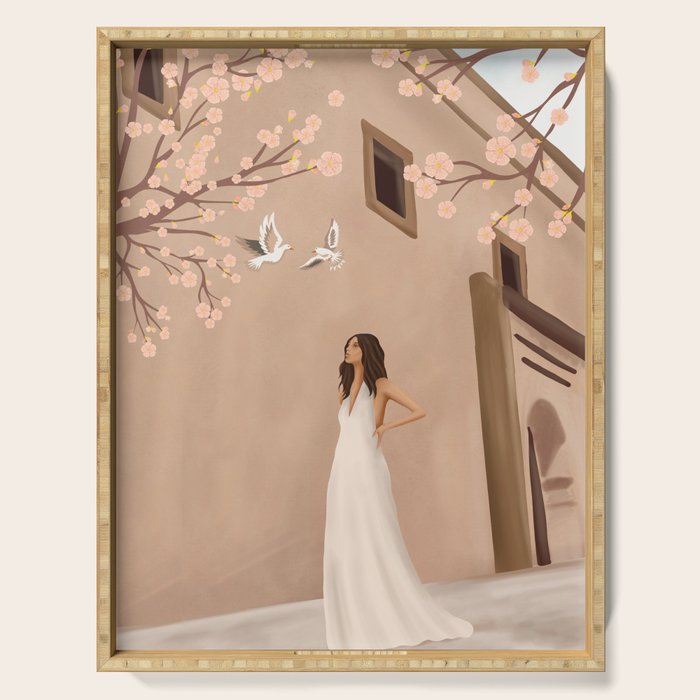 New White Dress Serving Tray Gallery Image 1