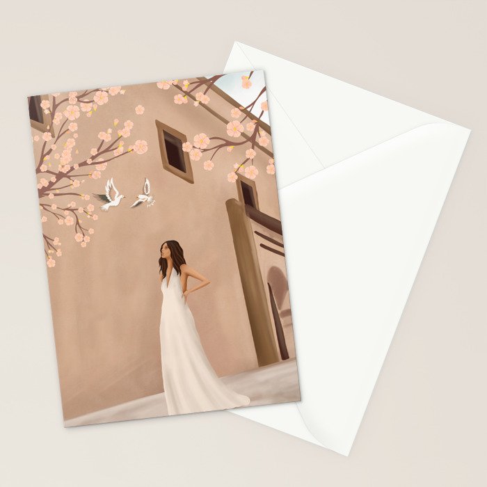 New White Dress Stationery Card Gallery Image 2