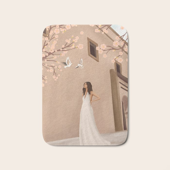 New White Dress Bath Mat Gallery Image 1