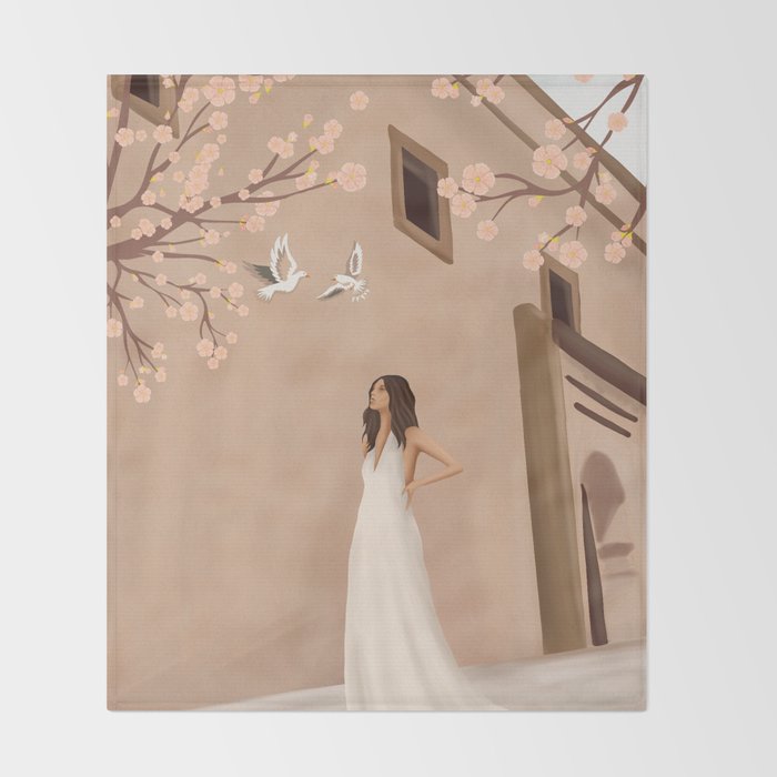 New White Dress Throw Blanket Gallery Image 2