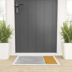(White Background) Mid Century Modern Minimalist Rothko Inspired Color Field With Lines Geometric Style  Welcome Mat Gallery Image 3