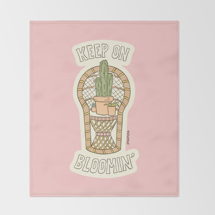 KEEP ON BLOOMIN' Throw Blanket Gallery Image 2
