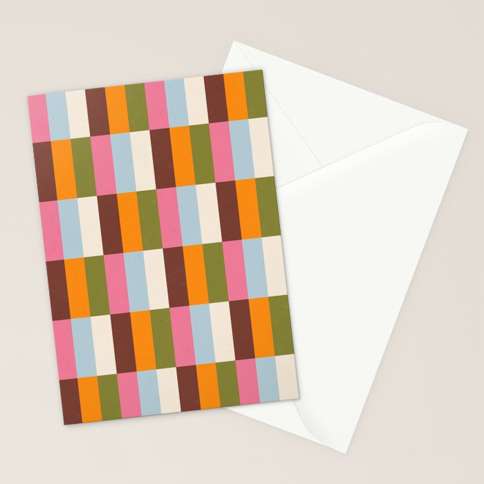 Color Block Stripes Stationery Card Gallery Image 2
