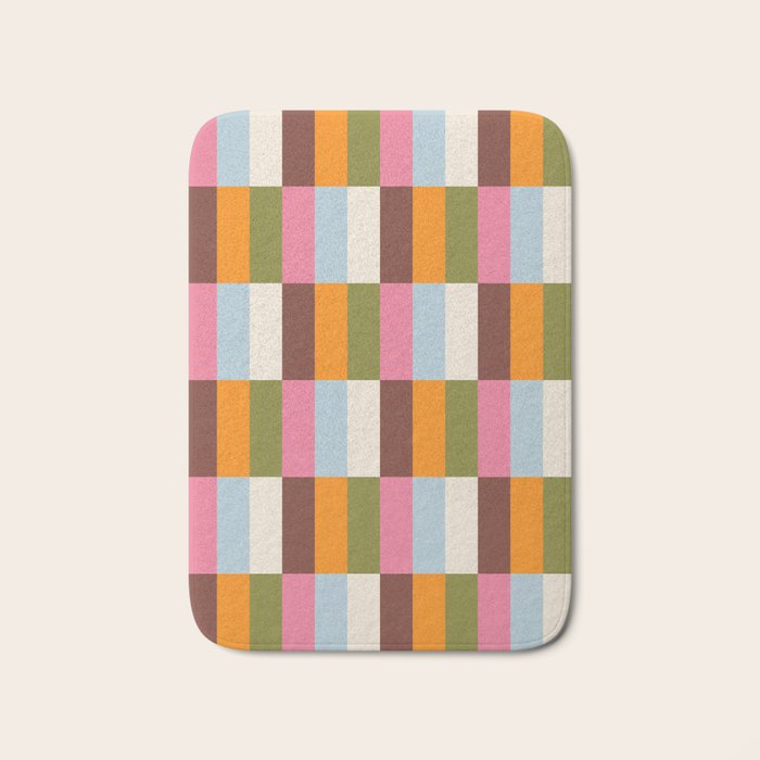 Color Block Stripes Bath Mat Gallery Image 1