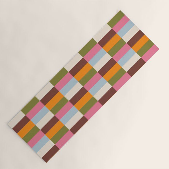 Color Block Stripes Yoga Mat Gallery Image 1