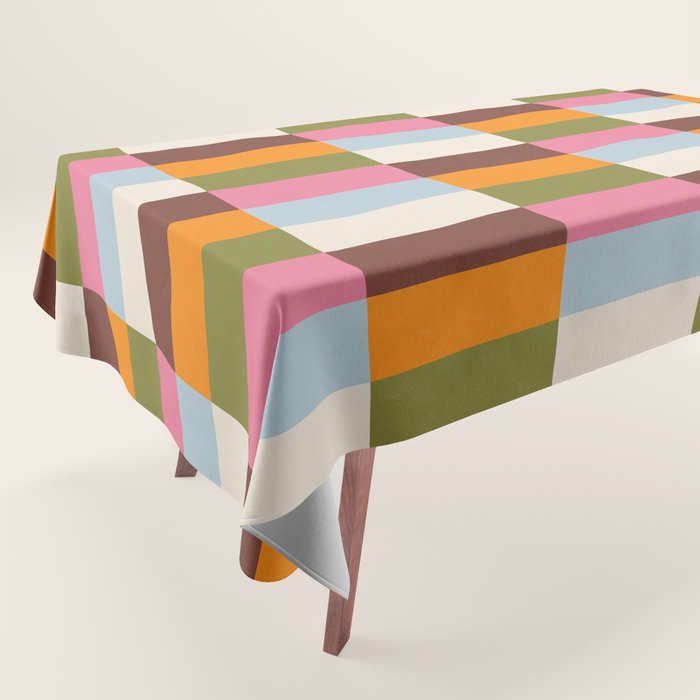 Color Block Stripes Tablecloth Gallery Image 1