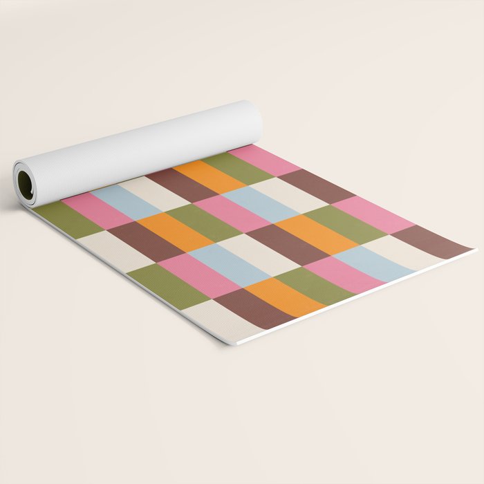 Color Block Stripes Yoga Mat Gallery Image 2