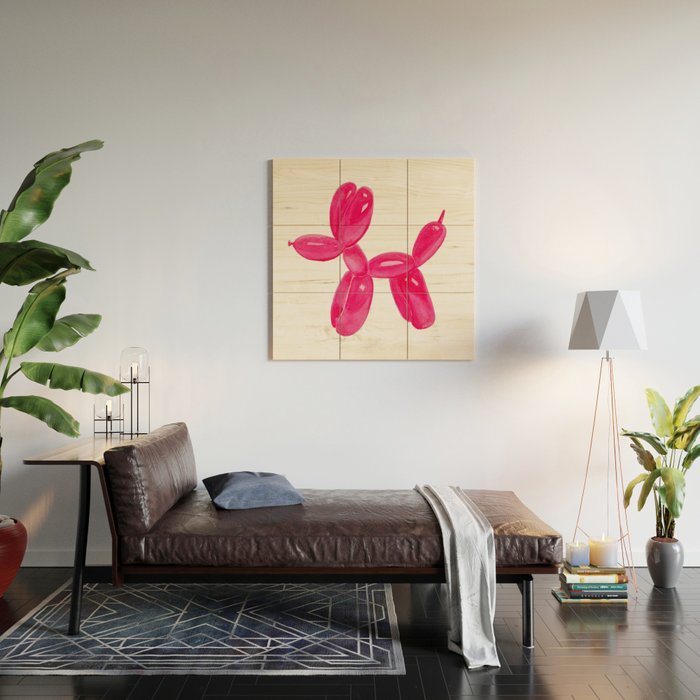 Balloon Dog Pink Wood Wall Art Gallery Image 2